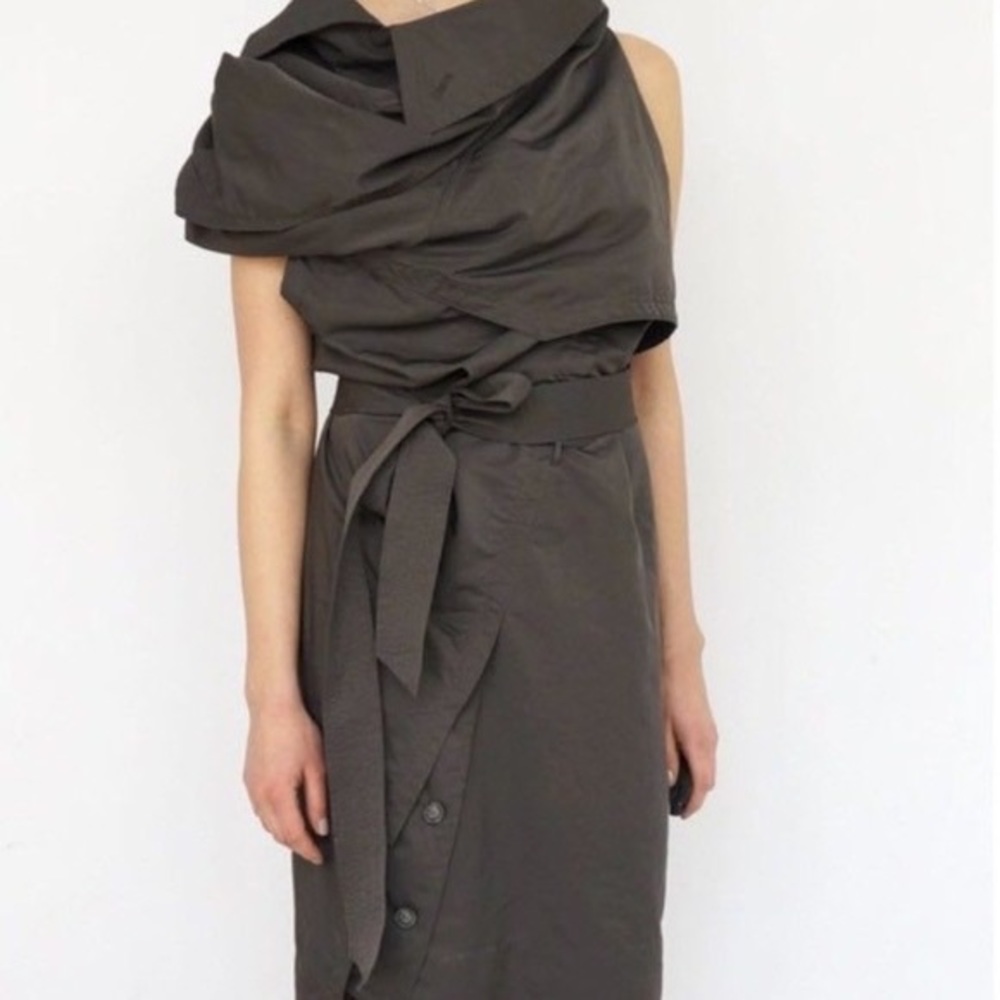 All Saints Idun Trench Dress / Amka Trench Dress Gray Midi Dress Size 6(10)